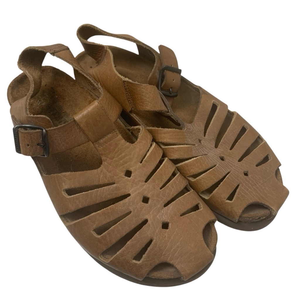 Mephisto Brown Leather Sandals